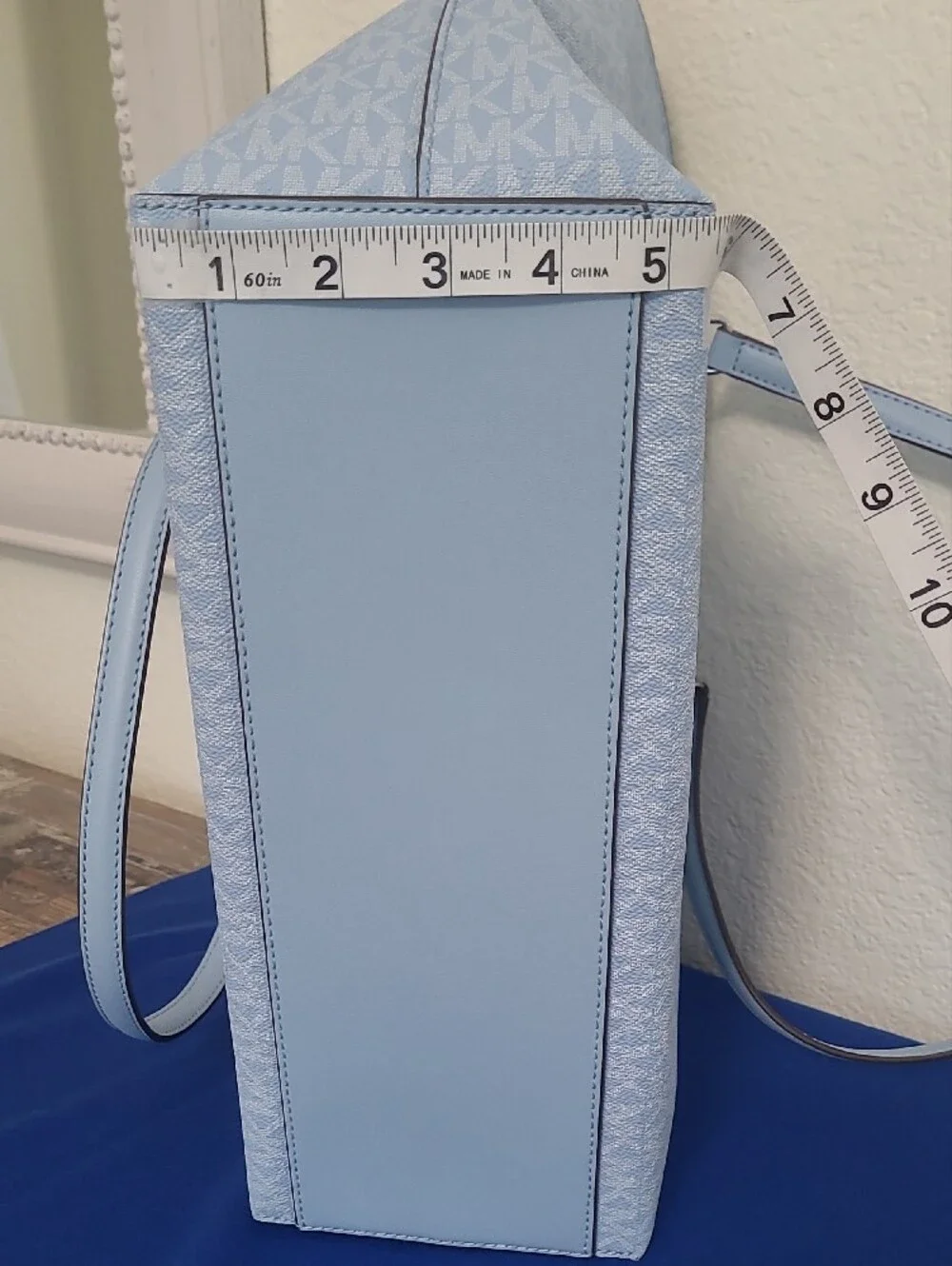 Michael Kors Sheila Tote Bag Ocean Blue Large Designer Shoulder Bag New